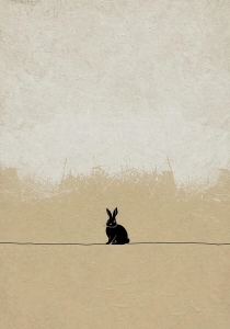 Minimalismus-Abstrakt-einsamer-winziger-Hase---Edition-of-50