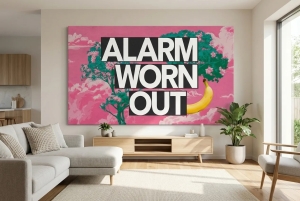 Banksy-Hommage-Typografie-Alarm-worn-out---2-x-verfgbar