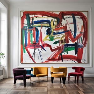 Premium---XXL-Galerie-Rahmen-Eiche---Warm-Red--Expressionismus-Abstrakt--by-Felix-von-Altersheim