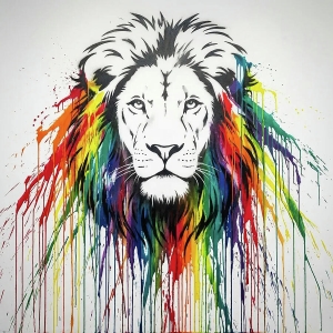 Einzelstck---Knig-der-Tiere---Lwe-Splash-Street-Art-Style