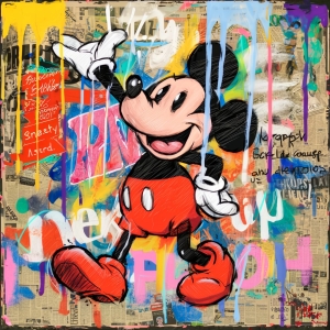 Hommage-Mickey-Mouse-Never-give-up-Edition-of-50--90-cm-x-90-cm-Leinwand