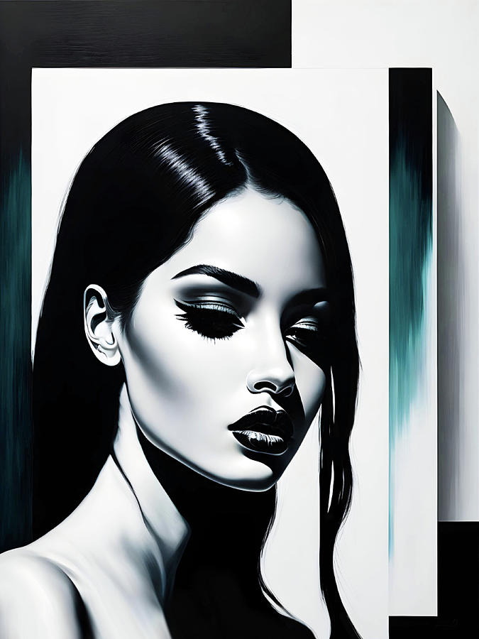 Bild 1 von Motiv Female Sketch 02  - Felix von Altersheim  / (Größe) 90 cm x 120 cm 3 mm Silber Alu gebürstet  inkl. Halterungen beigelegt