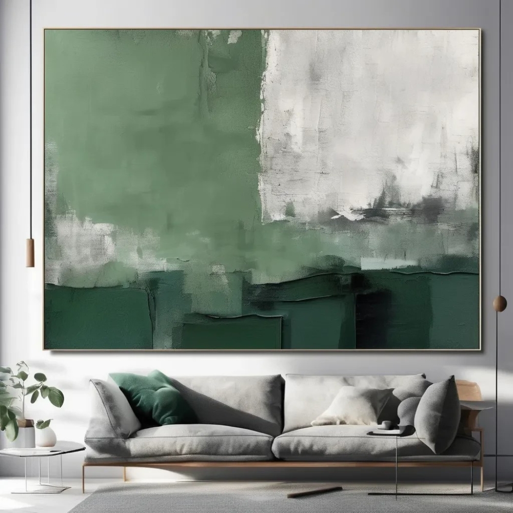 Bild 1 von Minimalismus Abstrakte Kunst - grün Z 01  / (Größe) 140 cm x 100 cm Gallery Print/Acrylglas/Alu Dibond/Fotopapier inkl. Halterungen vormontiert
