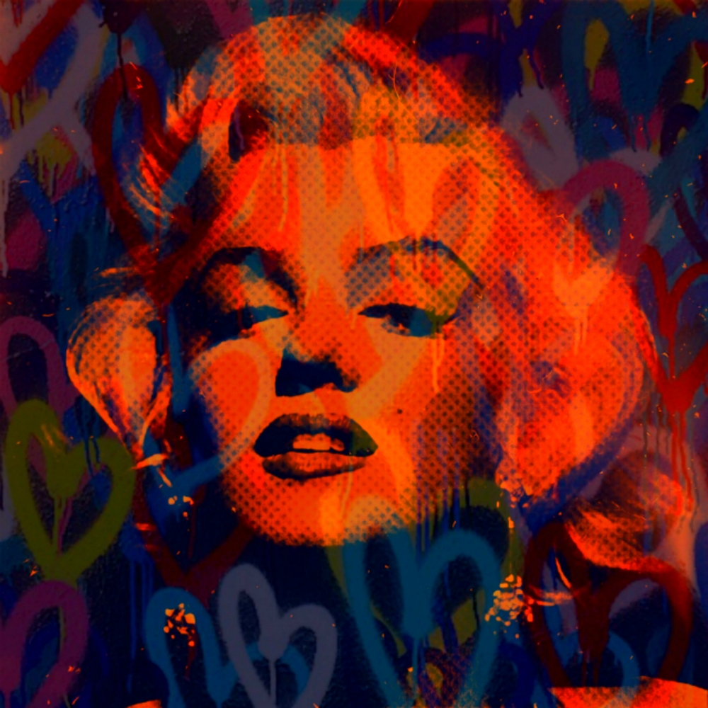 Bild 1 von Marilyn Monroe Neon Orange Love Pop Art by Felix von Altersheim