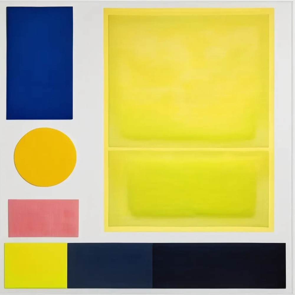 Bild 1 von Geometrie-  Bauhaus - Abstrakt - M46  / (Größe) 80x80 cm 2 cm Leinwand gespiegelt