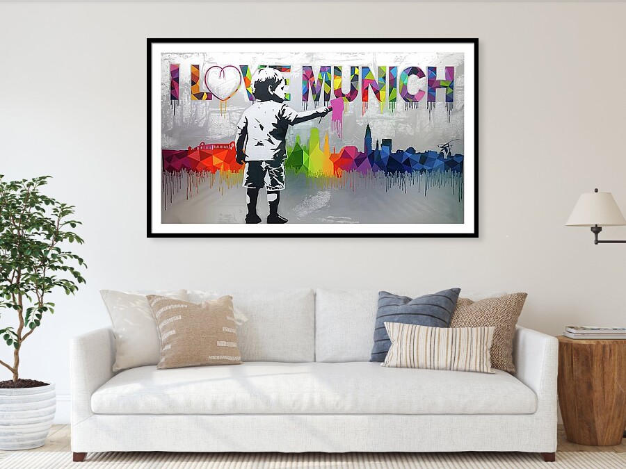 Bild 1 von Hommage Banksy - Skyline -  I Love München  - Silber Edition