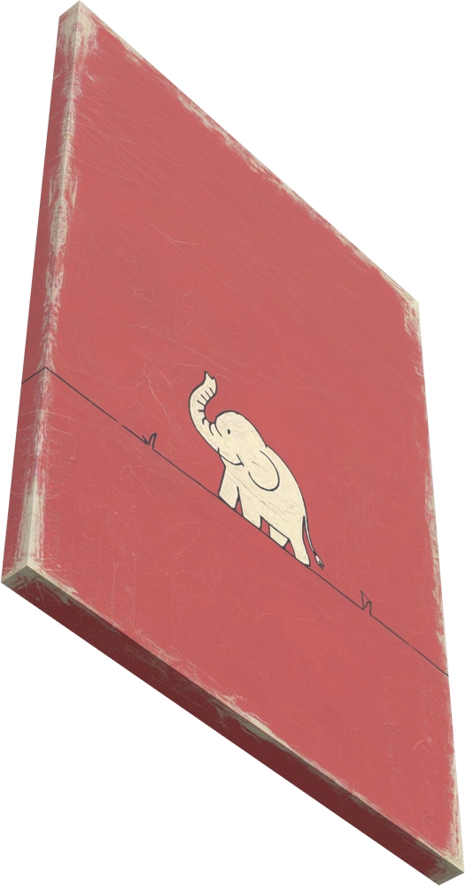 Bild 1 von Minimalismus Abstrakt einsamer winziger Elefant Rot - Edition of 50