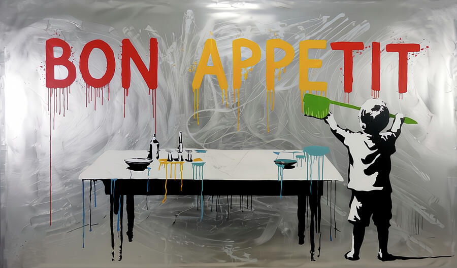 Bild 1 von Bon Appetit - Banksy Hommage Silber Edition by Felix von Altersheim