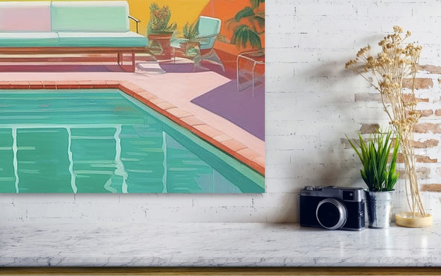 Bild 1 von XXL Leinwände bis 180x100 cm - Glas Pool Bauhaus 01 - Team W 32  / (Größe) 200 cm x 120 cm 3 mm Alu Dibond matt inkl. Halterungen beigelegt