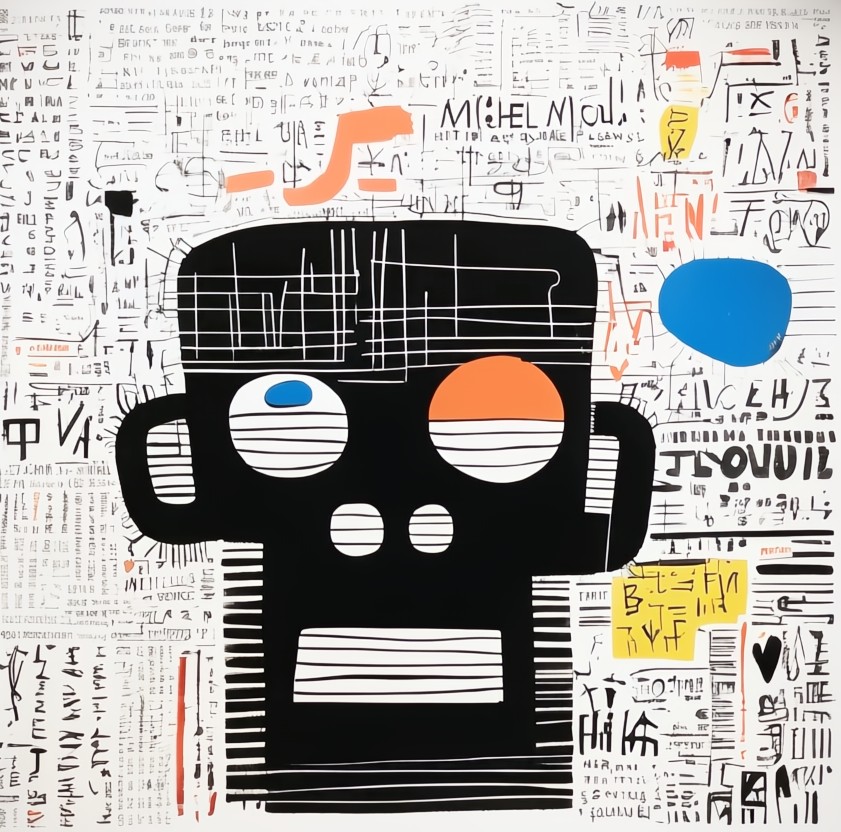 Bild 1 von Neon Expressionismus Porträt Feb 02 by ABC Artist  / (Größe) 80x80 cm 2 cm Leinwand gespiegelt
