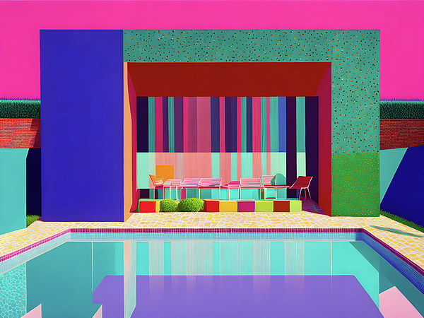 Bild 1 von Motiv Swimming Pool Bauhaus 02 by Felix von Altersheim  / (Größe) Du hast einen anderen Wunsch? Schreib uns eine Nachricht! Dein Wandbild erhältlich ab: