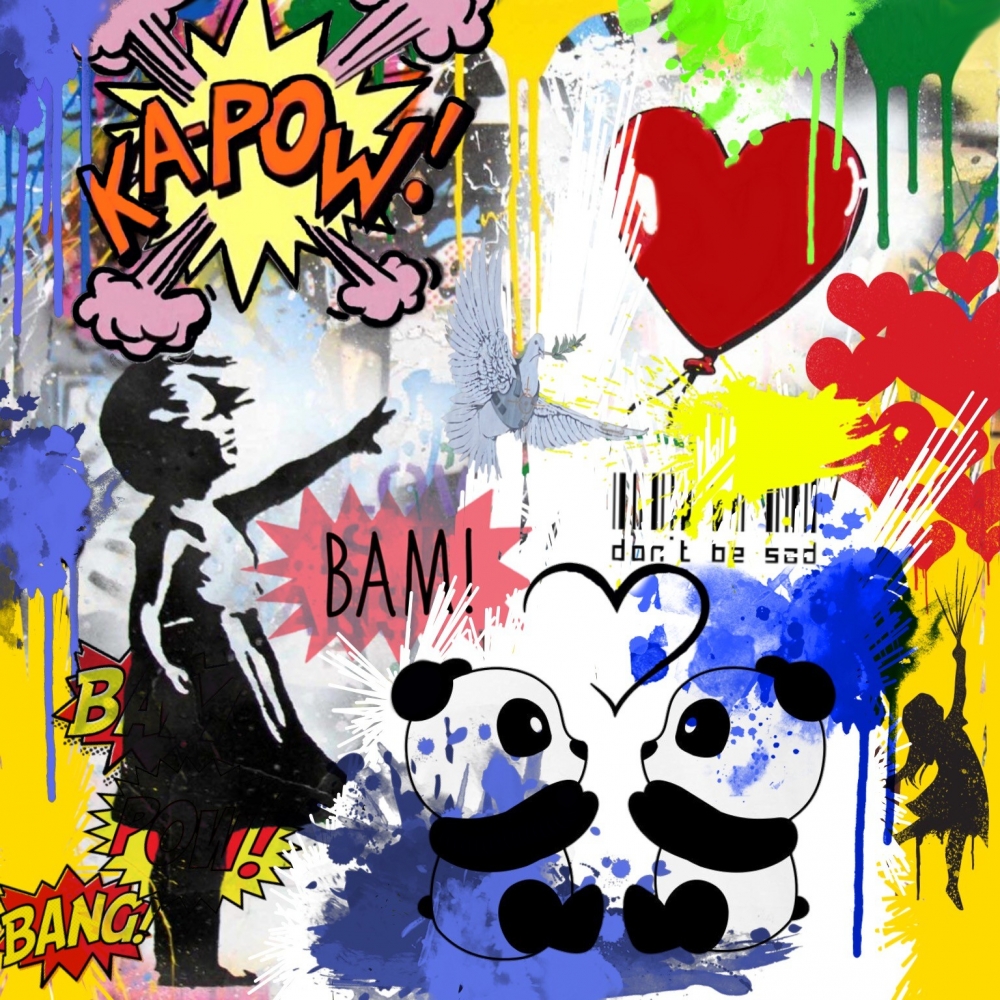 Bild 1 von Girl with Balloon - KAPOW - Banksy Hommage  by Felix von Altersheim