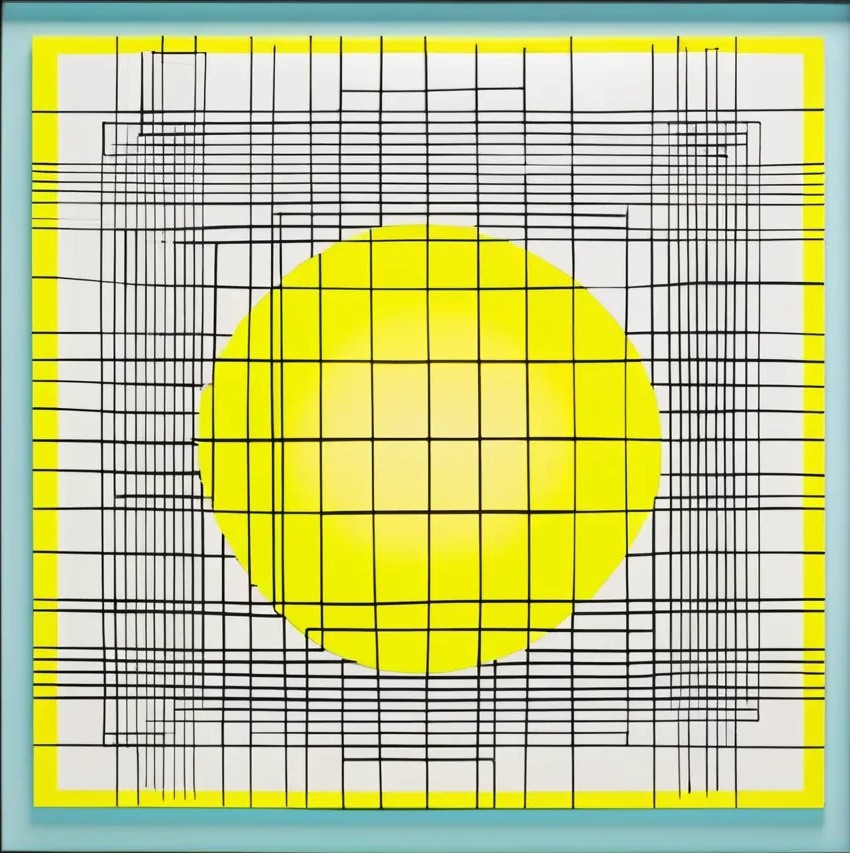 Bild 1 von Geometrie-  Bauhaus - Abstrakt - M37  / (Größe) 40x40 cm 2 cm Leinwand gespiegelt