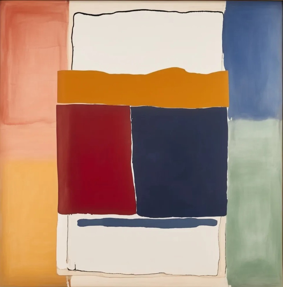 Bild 1 von Interior Farbfeldermalerei Bauhaus - Abstrakt - M02  / (Größe) 60x60 cm Alu Dibond/matt inkl. Halterungen vormontiert