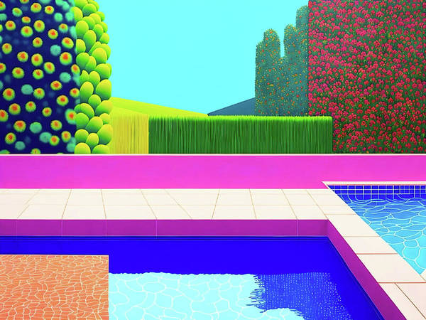 Bild 1 von Motiv Swimming Pool Bauhaus 03 by Felix von Altersheim  / (Größe) 60 cm x 50 cm 3 mm Alu Dibond inkl. Halterungen beigelegt