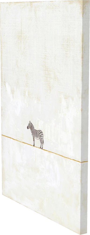 Bild 1 von Minimalismus Abstrakt einsamer winziger Zebra creme beige - Edition of 50