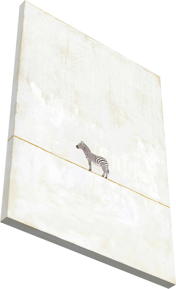 Bild 1 von Minimalismus Abstrakt einsamer winziger Zebra creme beige - Edition of 50