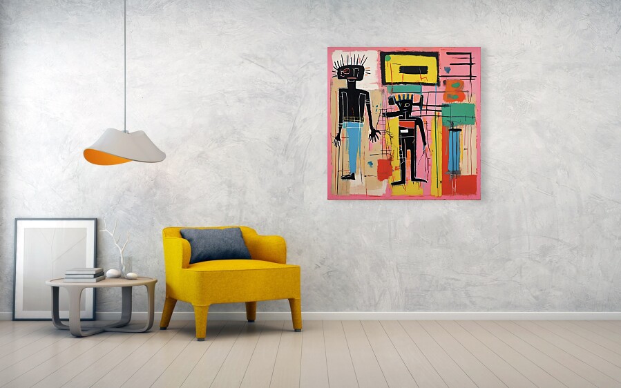 Bild 1 von 10 Neonexpressionismus - by ABC Artist  / (Größe) 100 cm x 100 cm 4 mm Gallery Print Acrylglas XT weiss/kaschiert 100 % inkl. Halterungen beigelegt