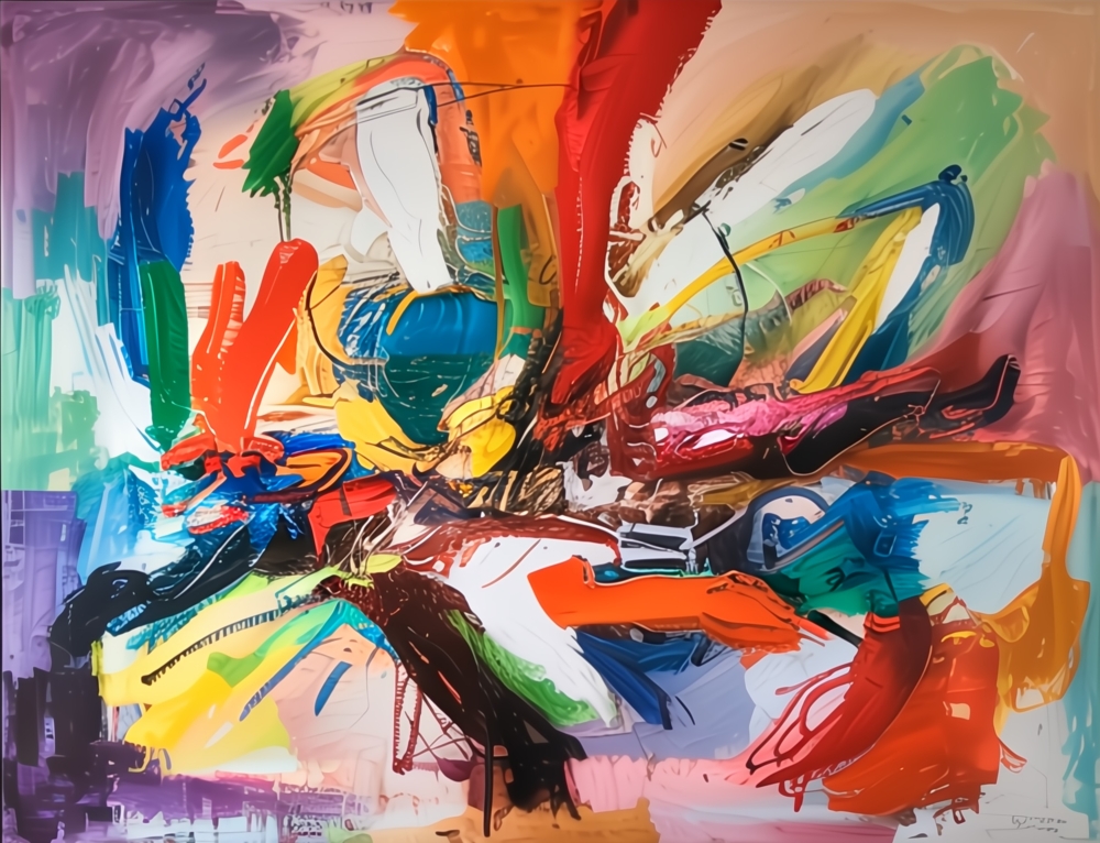 Bild 1 von Premium - XXL Galerie Rahmen - Vibrant - Naive Expressionismus Abstrakt