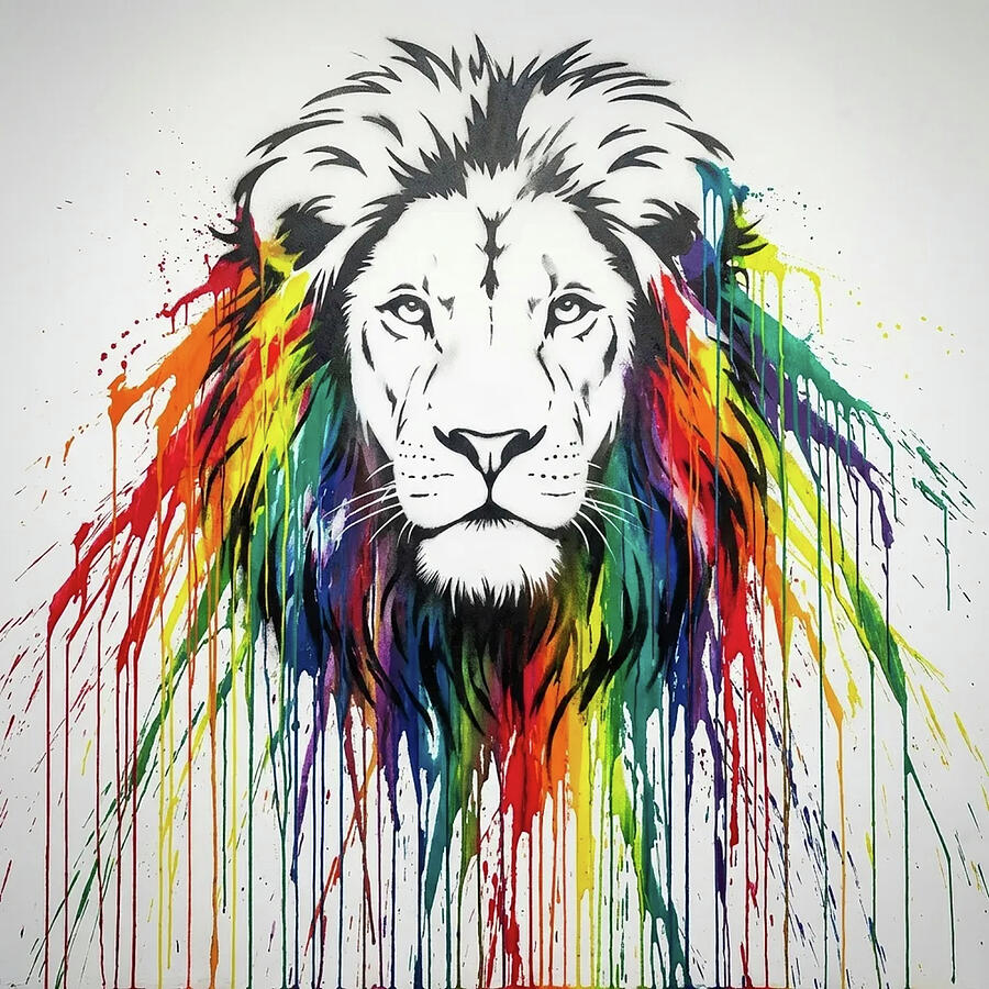 Bild 1 von Einzelstück! - König der Tiere - Löwe Splash Street Art Style