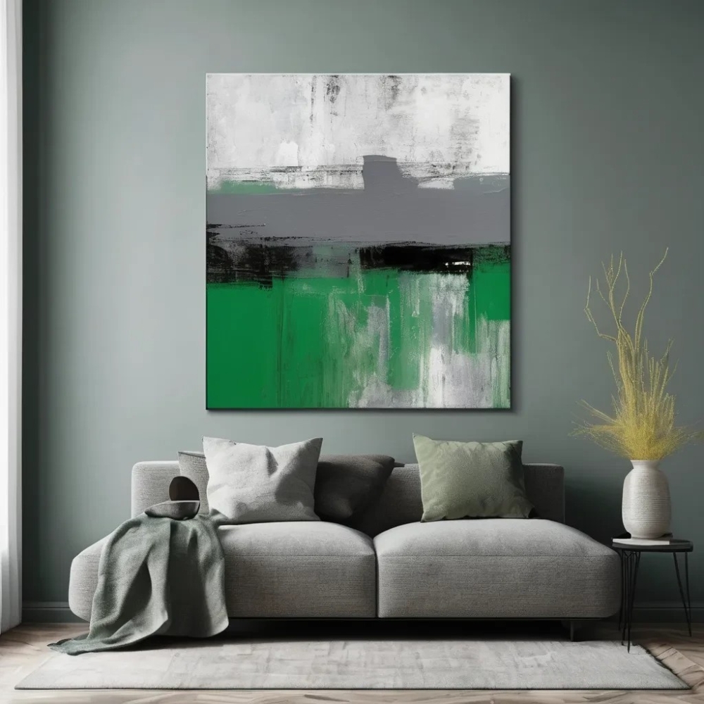 Bild 1 von Minimalismus Abstrakte Kunst - grün Z 17  / (Größe) 90 cm x 120 cm Gallery Print/Acrylglas/Alu Dibond/Fotopapier inkl. Halterungen vormontiert