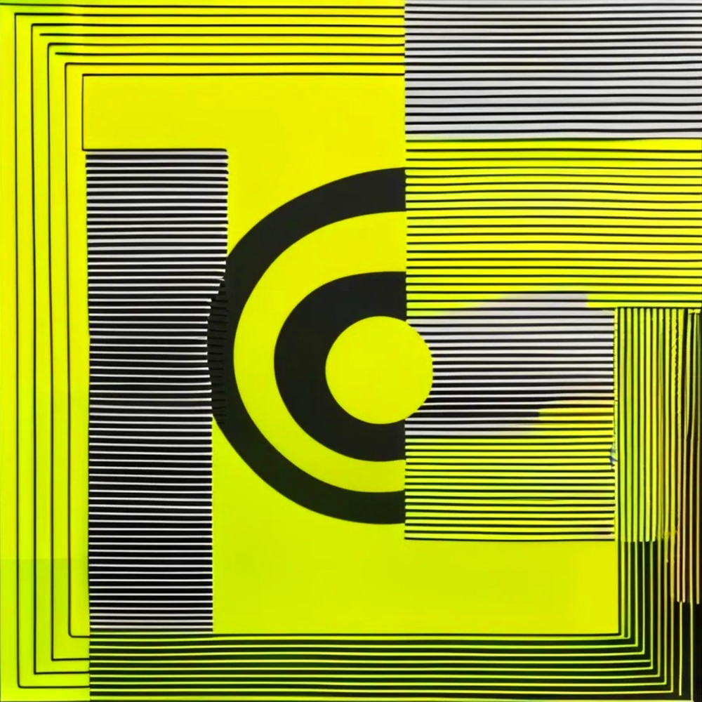 Bild 1 von Geometrie-  Bauhaus - Abstrakt - M42  / (Größe) 90x90 cm 2 cm Leinwand gespiegelt
