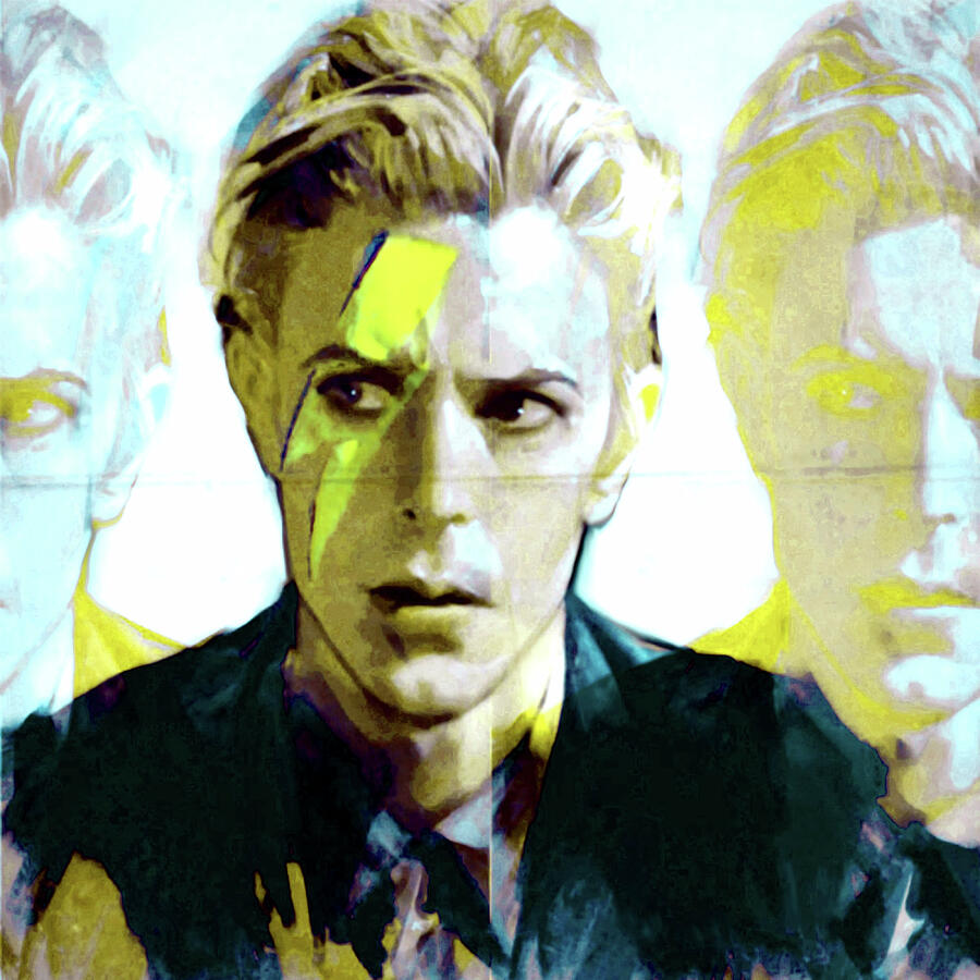 Bild 1 von Motiv David Bowie 3 Faces Ultra HD Neon Gelb by Felix von Altersheim