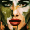 Female Serie - Just Face Dirty Green Serie by Felix von Altersheim