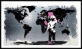 Bild 7 von Hommage Banksy - Weltkarte - Pink Brush 01