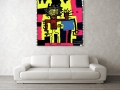 Bild 2 von Motiv Neonexpressionismus - Nr. 17 by ABC Artist  / (Größe) 110 cm x 110 cm 3 mm Alu Dibond inkl. Halteurngen beigelegt