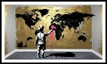 Bild 1 von Hommage Banksy - Weltkarte - Gold Brush 02