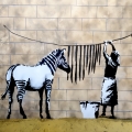 Bild 1 von Banksy Hommage 06 Dokumentation Kunstfotografien by Jo Paffy  / (Größe) 140 cm x 140 cm Gallery Print/Acrylglas/Alu Dibond/Fotopapier inkl. Halterungen vormontiert