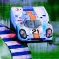 Bild 1 von Motiv Steve McQueen - Gulf - Blurred Game by Felix von Altersheim  / (Größe) 40 cm x 40 cm 250 g Fotopapier matt