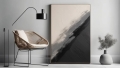 Bild 1 von Abstrakte Kunst beige schwarz -  Z30  / (Größe) 70x100 cm 2 cm Leinwand gespiegelt
