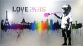 Bild 1 von Hommage Banksy - Skyline -  I Love Paris - Silber Edition