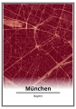 Bild 1 von Motiv München Stadtplan -City Red by Felix von Altersheim