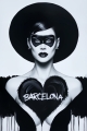 Bild 1 von S/W City Female - Barcelona  / (Größe) 50x70 cm 2 cm Leinwand gespiegelt