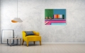 Bild 2 von Motiv Swimming Pool Bauhaus 01 by Felix von Altersheim  / (Größe) 60 cm x 50 cm 2 cm Leinwand gespiegelt