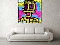 Bild 2 von Motiv Neonexpressionismus - Nr. 18 by ABC Artist  / (Größe) 90 cm x 90 cm 4 mm Gallery Print Acrylglas XT weiss/kaschiert 100 % inkl. Halterungen beigelegt