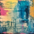 Bild 2 von Ocean Blue Summer Abstrakt Nr. 4  / (Größe) 120x120 cm 2 cm Leinwand gespiegelt