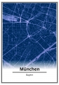 Bild 1 von Motiv München Stadtplan -City Blau by Felix von Altersheim