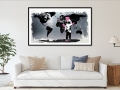 Bild 8 von Hommage Banksy - Weltkarte - Pink Brush 01