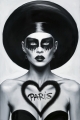 Bild 1 von S/W City Female - Paris  / (Größe) 60x80 cm 2 cm Leinwand gespiegelt