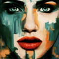 Female Serie - Just Face Green Serie by Felix von Altersheim