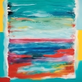 Einzelstück! Abstrakt Splash J62 XXL Format 90x90 cm 5 cm Galeriekeilrahmen