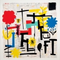 Einzelstück - Hommage an J.M. Basquiat  Urban Flora 01 95x95 cm