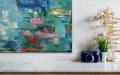 Bild 5 von Ocean Blue Summer Abstrakt Nr. 1  / (Größe) 40x40 cm 2 cm Leinwand gespiegelt