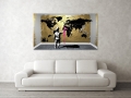 Bild 8 von Hommage Banksy - Weltkarte - Gold Brush 02